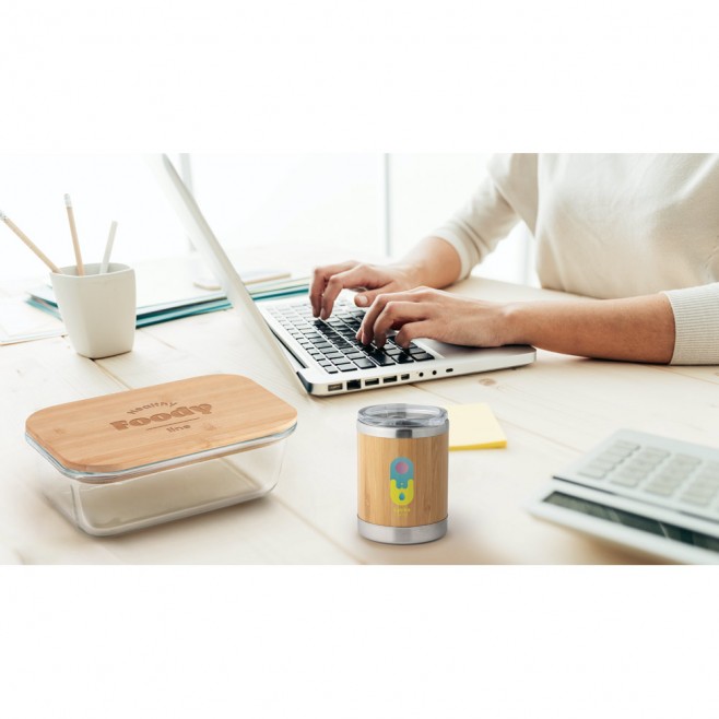Copo de bambu e aço inox  350ml  Personalizado