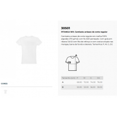 Camiseta Unissex de corte regular em malha 100% Algodão Personalizada