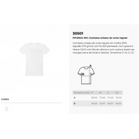 Camiseta Unissex de corte regular em malha 100% Algodão Personalizada