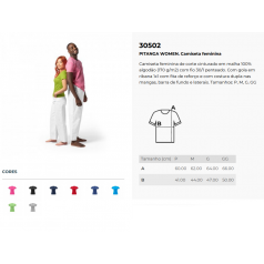 Camiseta feminina de corte cinturado em malha 100% algodão  Personalizada