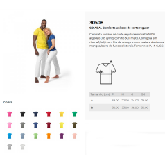 Camiseta Unissex de corte regular em Algodão Personalizada