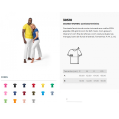 Camiseta feminina de corte cinturado em malha 100% algodão Personalizada