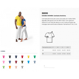 Camiseta feminina de corte cinturado em malha 100% algodão Personalizada