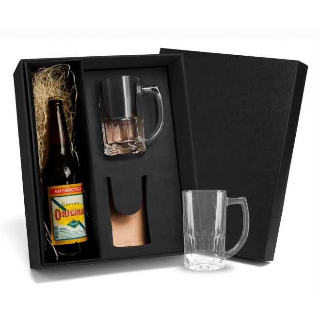 Jogo de Canecas de Vidro P/ Cerveja 340 ml - 2 Pçs  Personalizado