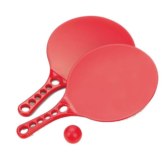 Jogo De Raquetes Em Polipropileno Vermelho - 3 Pçs