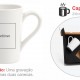  Kit contendo 2 canecas em cerâmica branca.
