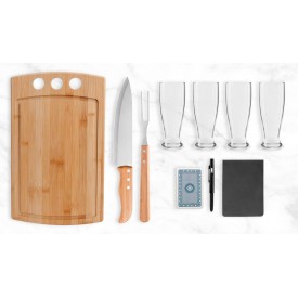 Kit Churrasco, Cerveja e Baralho  Personalizado