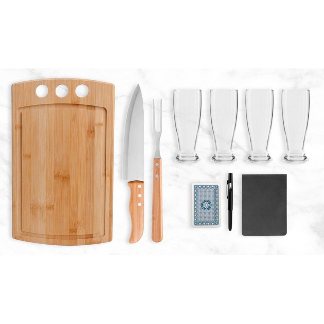 Kit Churrasco, Cerveja e Baralho  Personalizado