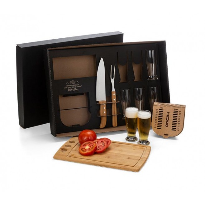 Kit Churrasco, Cerveja e Truco Com Baralho Personalizado