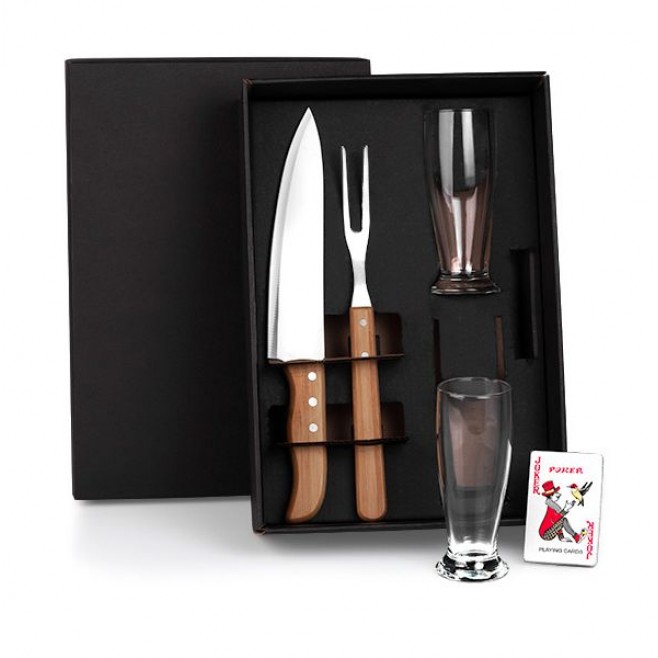 Kit De Copos E Facas - 5 Pçs