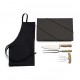 Kit Para Churrasco Com Avental - 4 Pçs