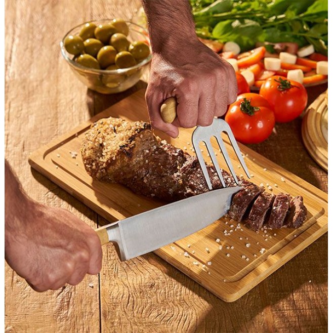 Kit Para Churrasco Com Avental - 4 Pçs