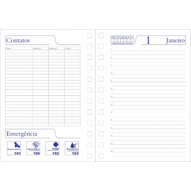 Agenda Compacta Permanente Personalizada Capa Plástica