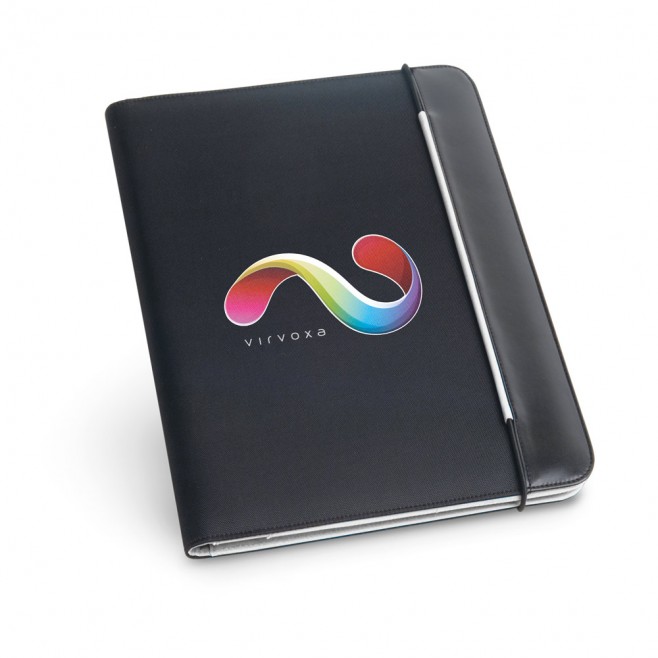 Pasta A4 em c. sintético e microfibra personalizada