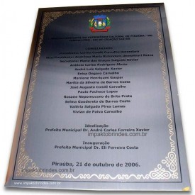 Placa Comemorativa em Inox