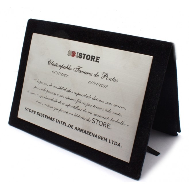 Placa de Homenagem Com Porta Placa 
