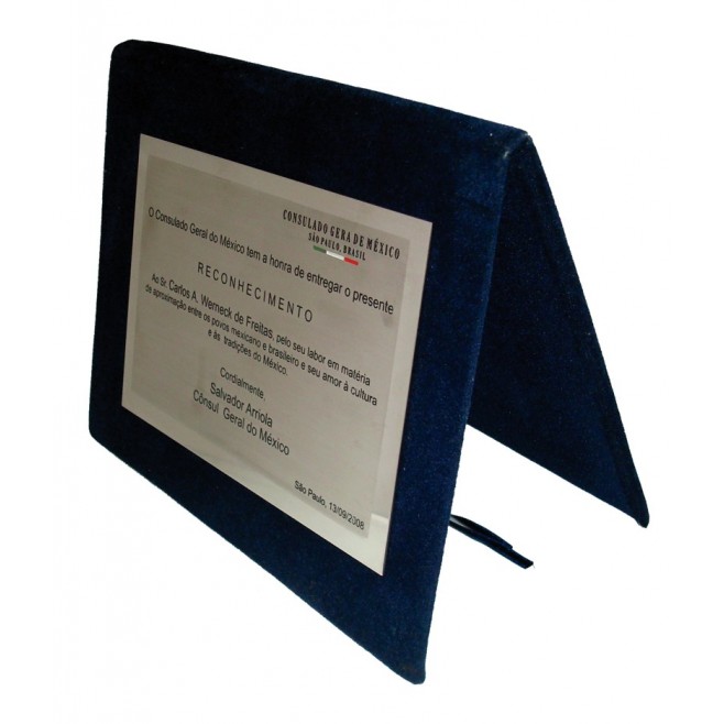 Placa de Homenagem Com Porta Placa 