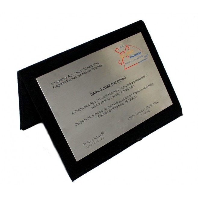 Placa de Homenagem Com Porta Placa 