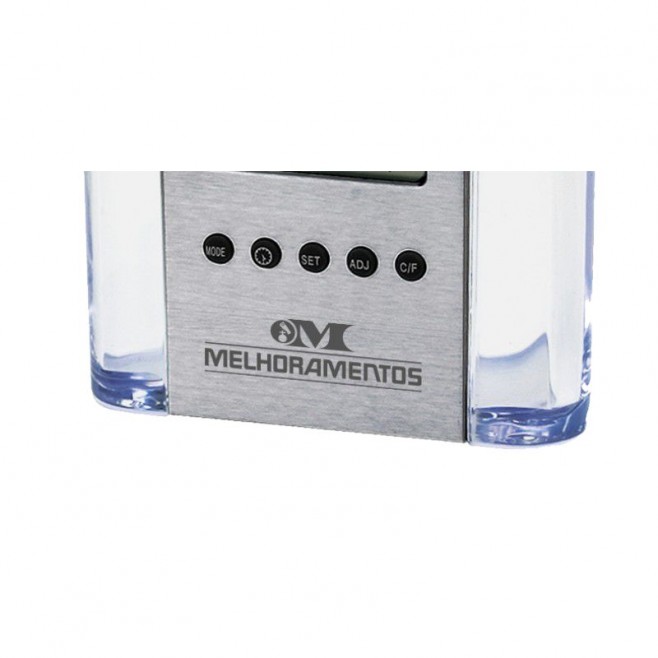 Porta-Canetas Com Relógio Em Acrílico Polipropileno