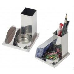 Porta Caneta, clips, cartões em inox personalizado