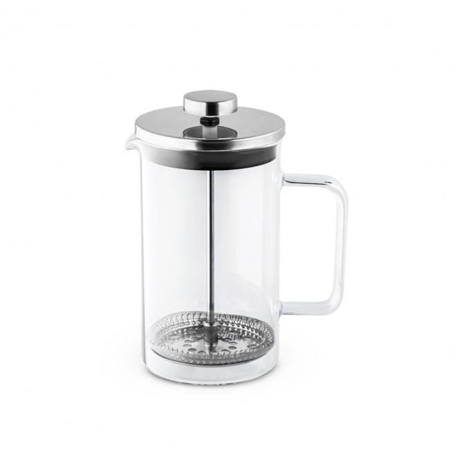 Cafeteira  prensa francesa em vidro e aço inox personalizada