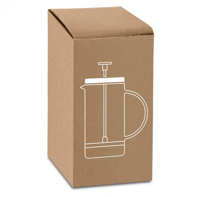 Cafeteira  prensa francesa em vidro e aço inox personalizada
