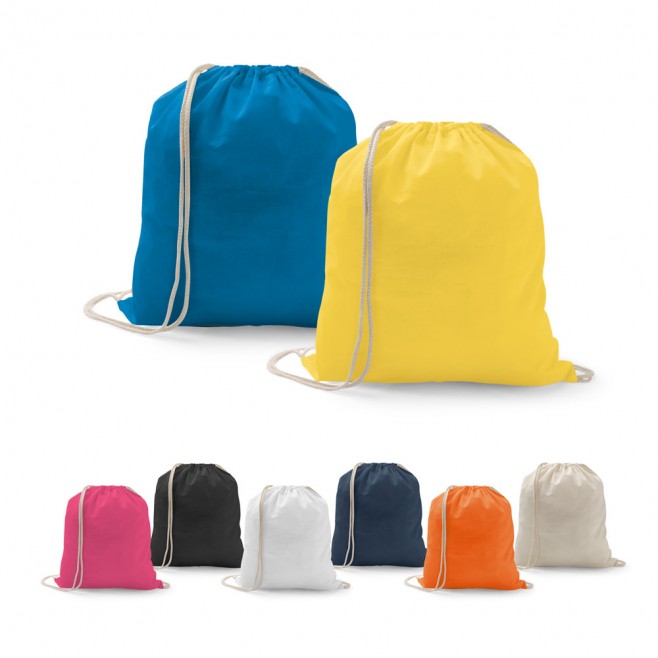 Sacola tipo mochila em algodão reciclado 