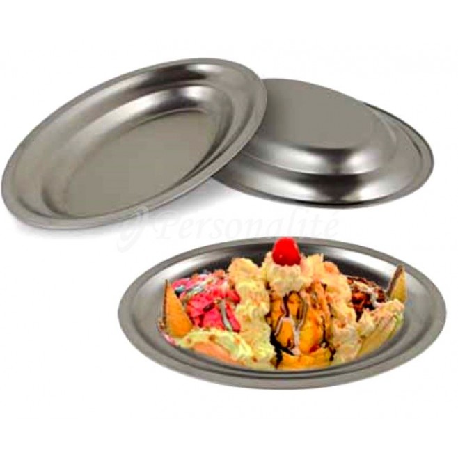 Travessa Oval Inox Rasa 20 em Aço Inox 