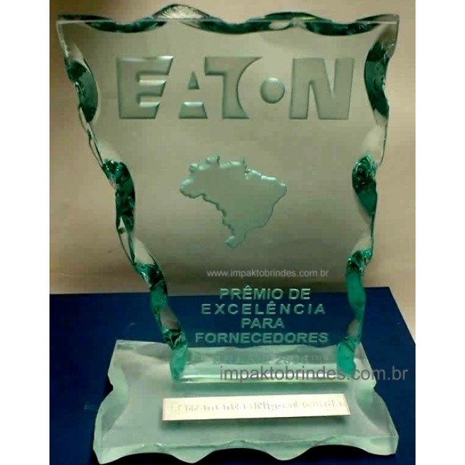 Troféu em Vidro Personalizado 