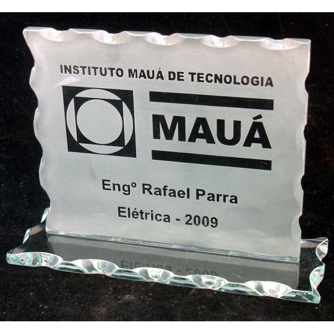 Troféu em Vidro Promocional Com Logotipo