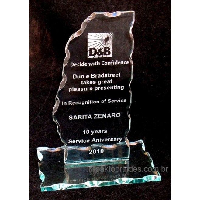 Troféu em Vidro Personalizado